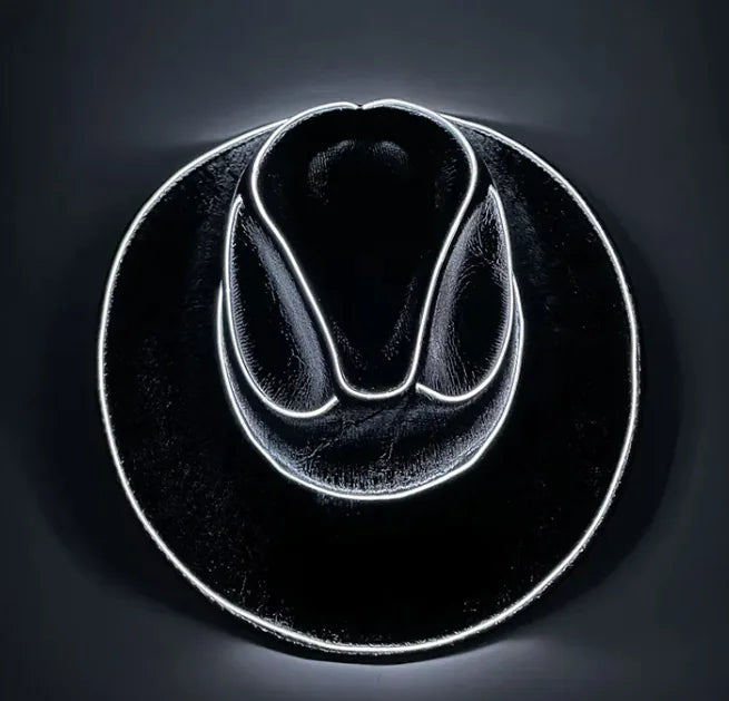 Halloween Festival Party LED Wireless Fluorescent Colorful Cowboy Flashing Hat