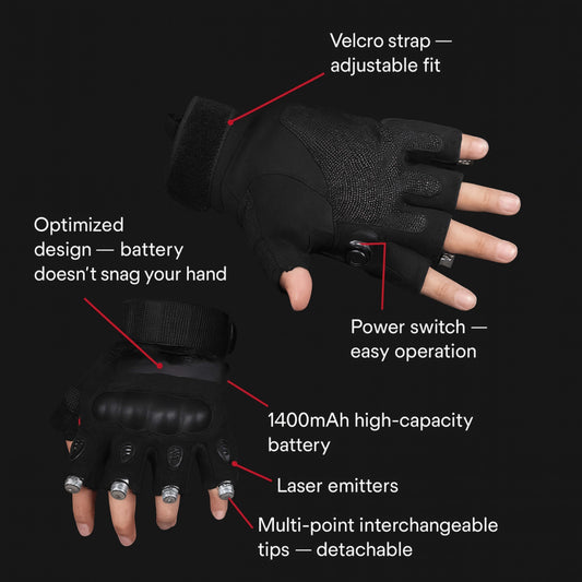 X11 Gen-3 Laser Gloves For DJ Club Rave Built in Battery