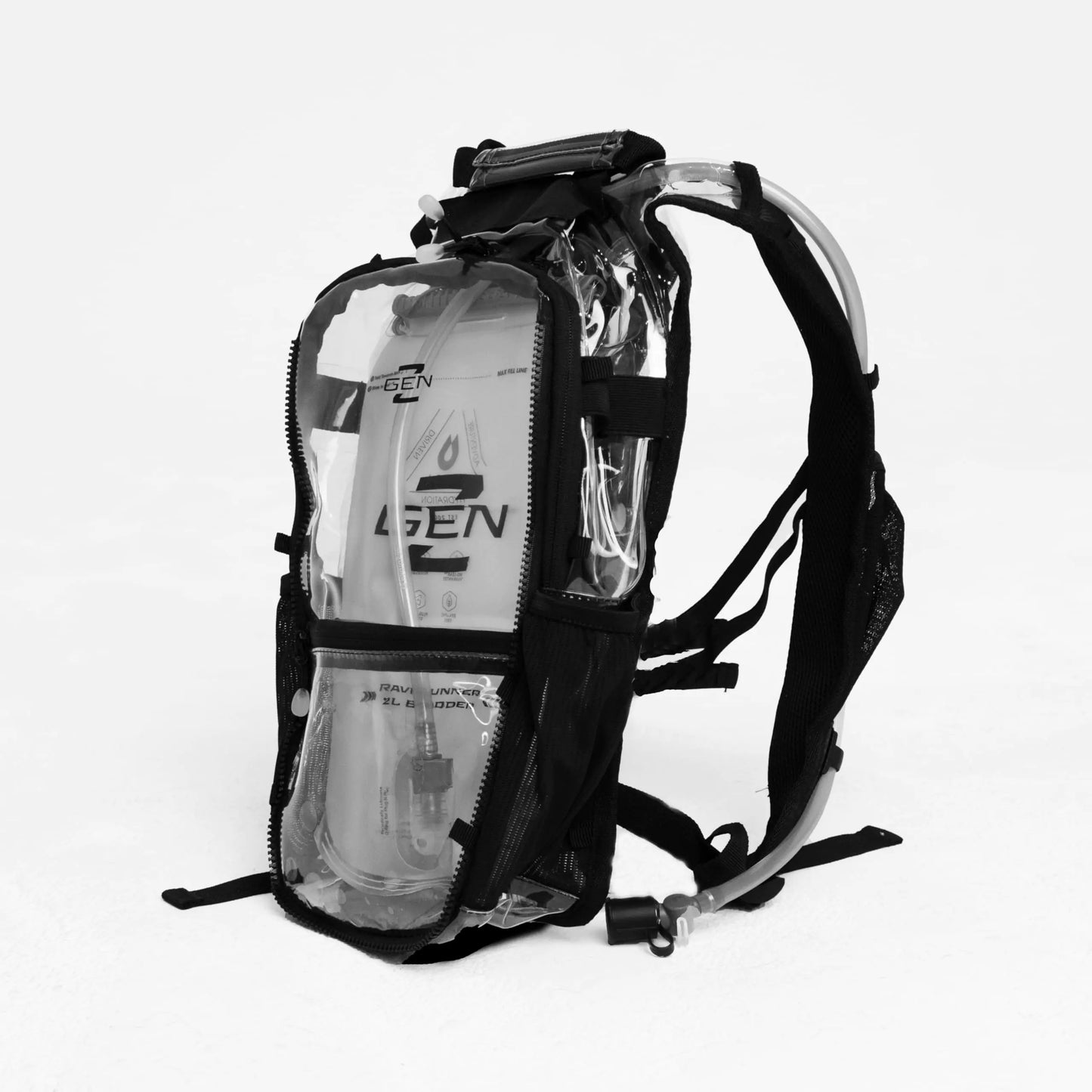 RaveRunner® Clear Hydration Pack | Rave Hydration Pack Festival Water Bag Hydropack Rave Anti Theft