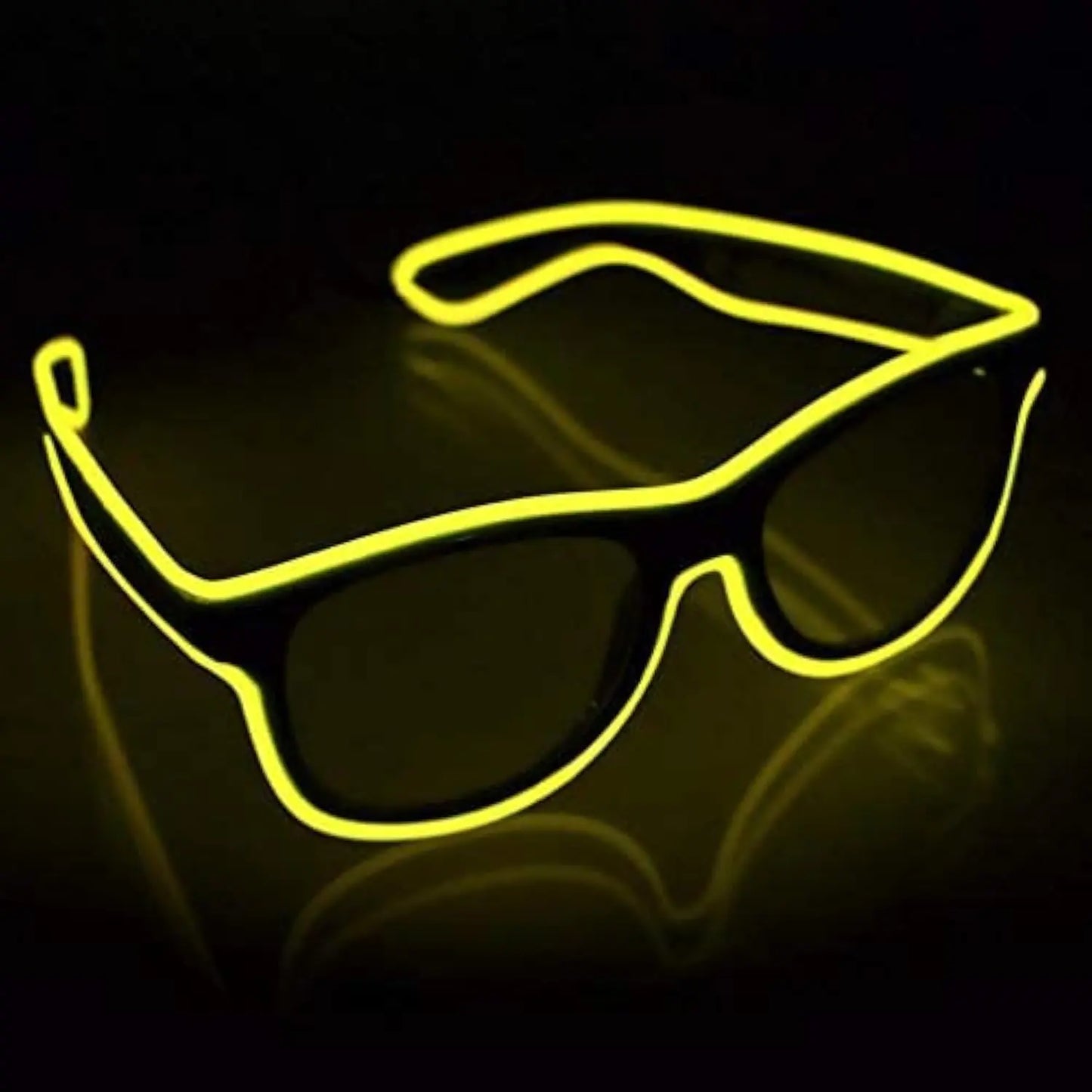 YouRfocus Wireless LED Light Up Glasses Glow in the Dark Neon Rave Glasses for Rave Party EDM Halloween Christmas (Yellow)