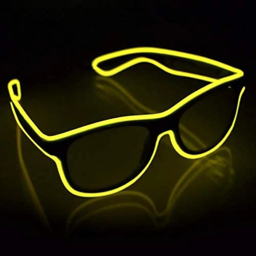 YouRfocus Wireless LED Light Up Glasses Glow in the Dark Neon Rave Glasses for Rave Party EDM Halloween Christmas (Yellow)