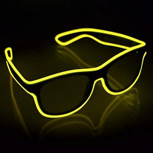 YouRfocus Wireless LED Light Up Glasses Glow in the Dark Neon Rave Glasses for Rave Party EDM Halloween Christmas (Yellow)