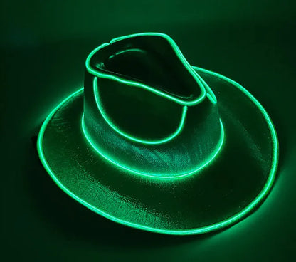Halloween Festival Party LED Wireless Fluorescent Colorful Cowboy Flashing Hat