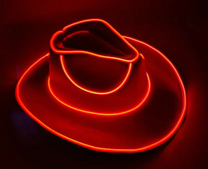 Halloween Festival Party LED Wireless Fluorescent Colorful Cowboy Flashing Hat