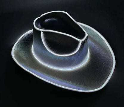 Halloween Festival Party LED Wireless Fluorescent Colorful Cowboy Flashing Hat