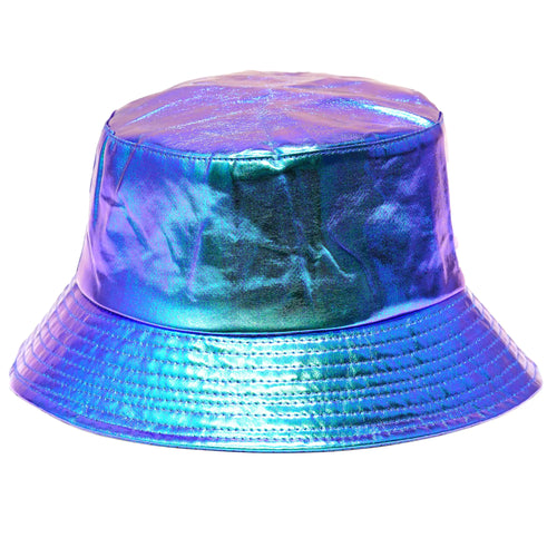 Metallic Purple Bucket Hat for Women & Men - Rave Bucket Hats -Festival Halloween Hats - Adjustable Comfortable and 50+ SPF Protection Rave Accessories for Adults Teens and Kids