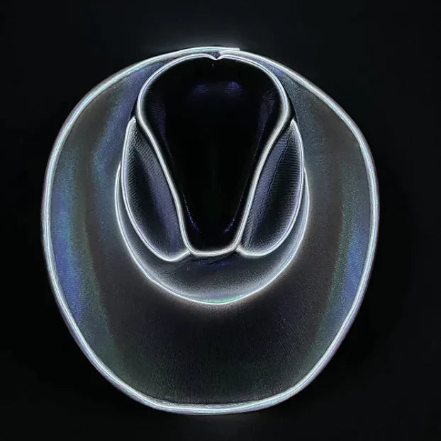 Halloween Festival Party LED Wireless Fluorescent Colorful Cowboy Flashing Hat