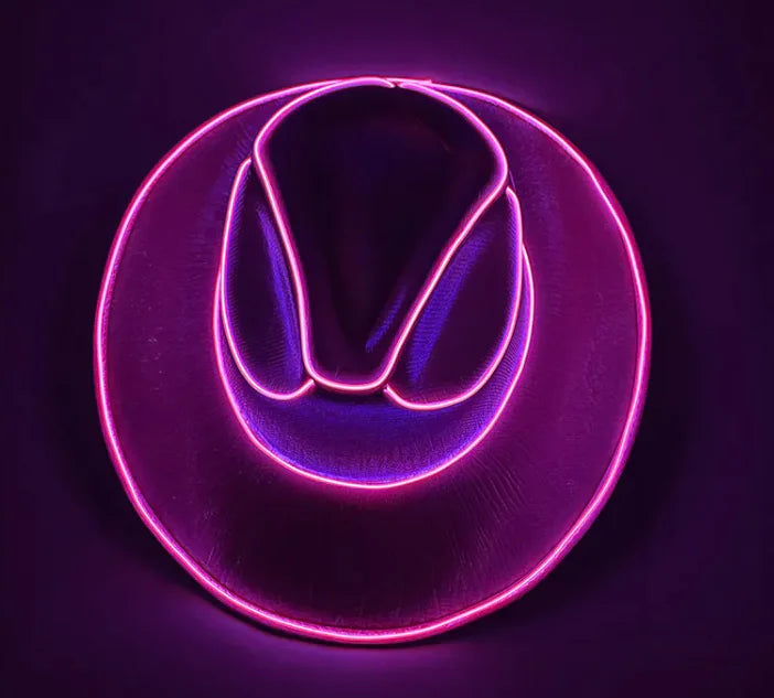 Halloween Festival Party LED Wireless Fluorescent Colorful Cowboy Flashing Hat