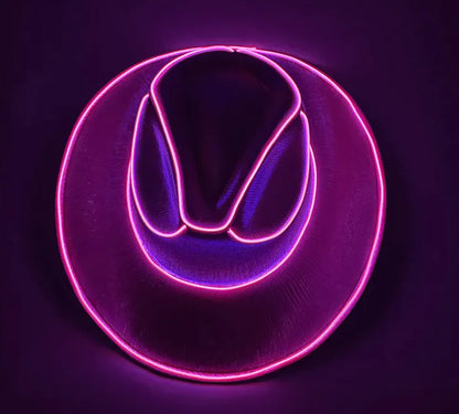 Halloween Festival Party LED Wireless Fluorescent Colorful Cowboy Flashing Hat
